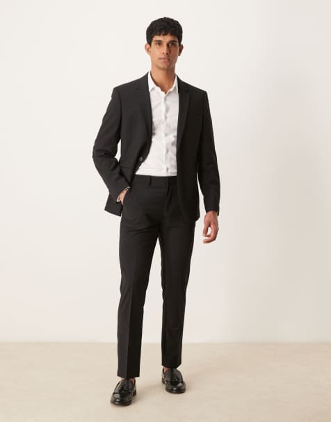 Traje negro de corte slim de mezcla de lana lavable de ASOS DESIGN - view 1