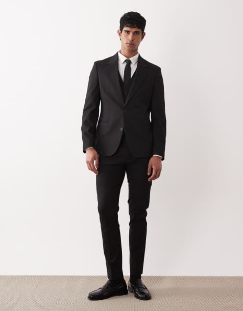 Traje negro entallado de ASOS DESIGN - view 1