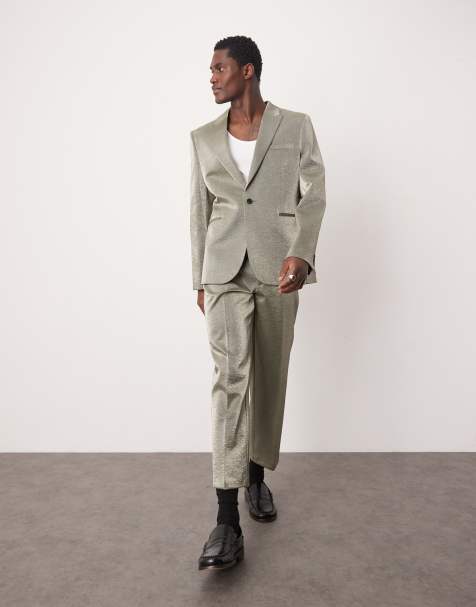 Traje plateado metalizado de corte slim de ASOS DESIGN - view 1