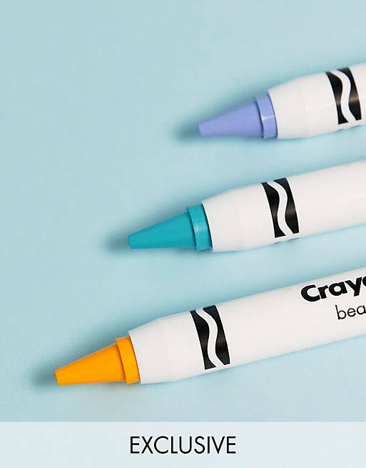 Tre farveblyanter i macaron-farver fra Crayola – Ansigtscrayoner