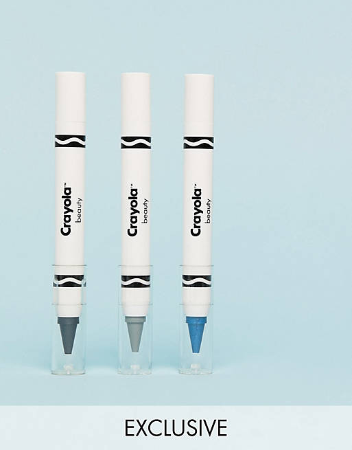Tre farveblyanter i Outta This World-farver fra Crayola – Ansigtscrayoner