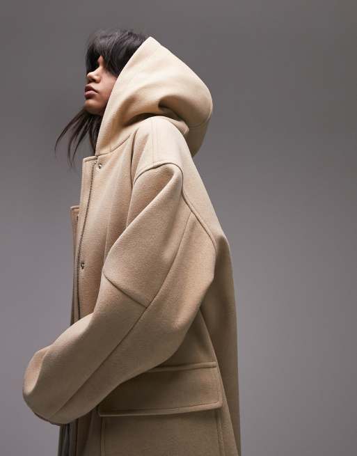 Trenca top camel mujer
