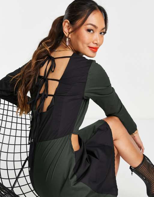 Trendyol 60s checkerboard mini dress with cutout waist, 4 of 4