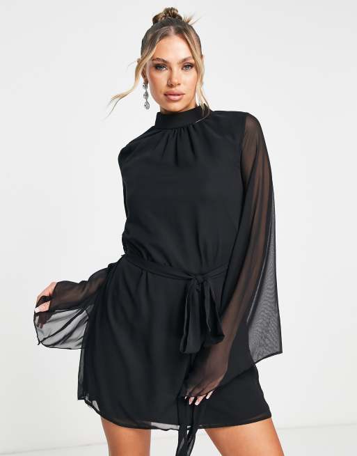 Black Mesh Bell Sleeves