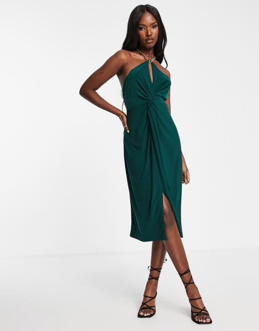 Emerald green cheap fitted dress