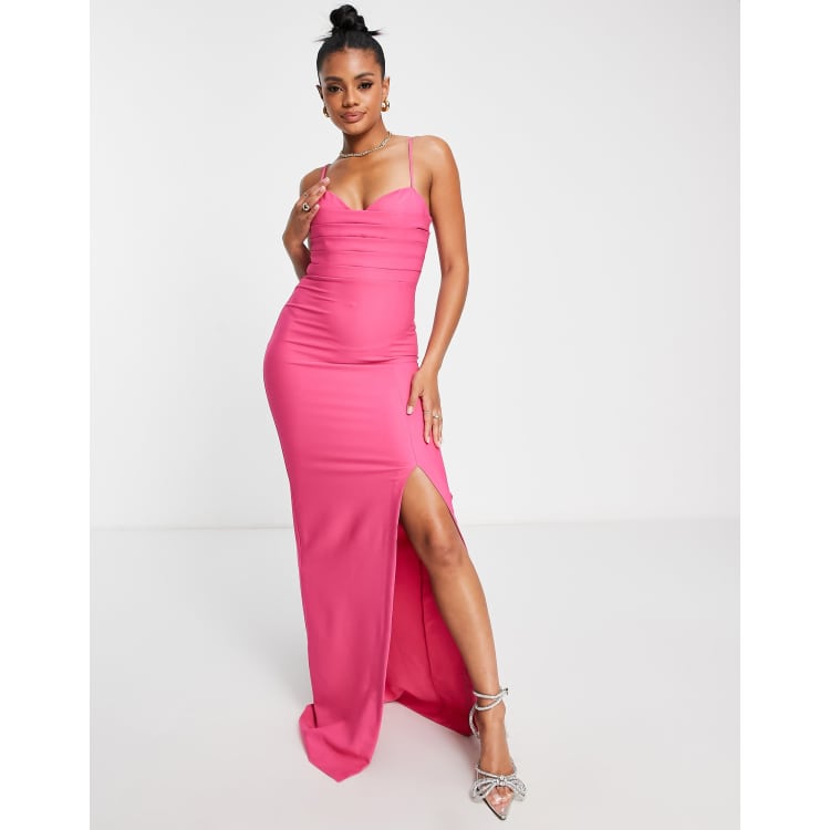 Trendyol cami maxi dress in bright pink