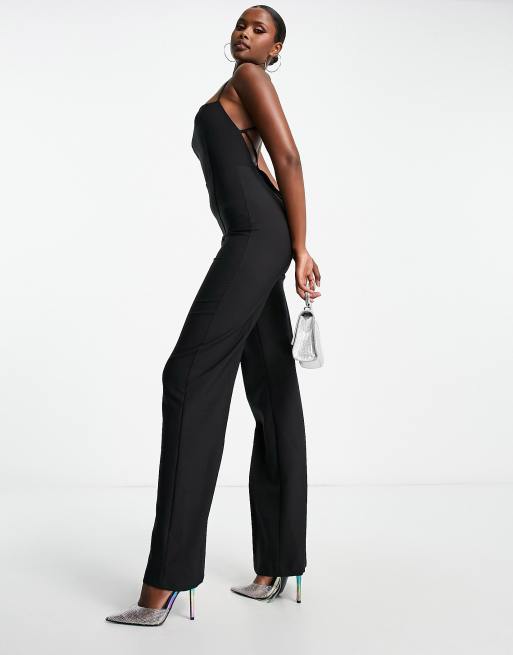 Trendyol - Combinaison large à dos découvert - Noir, 4 de 4