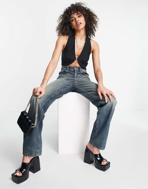 Trendyol cropped vest top in black