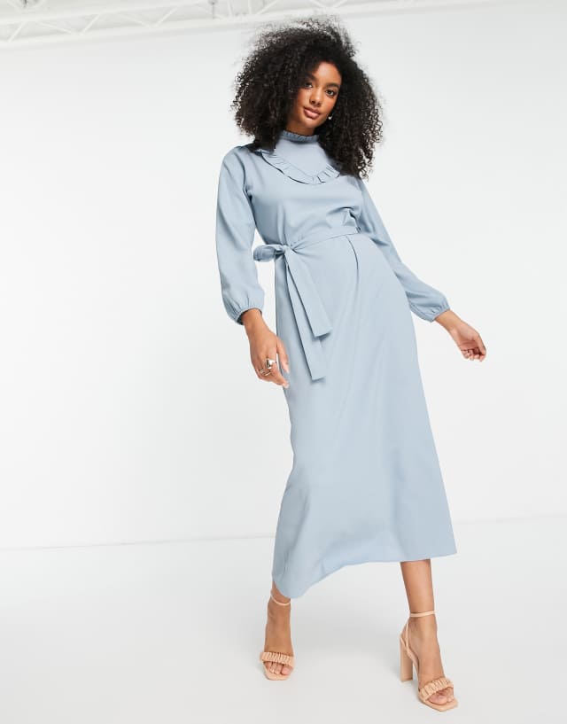 Trendyol large collar dress in blue