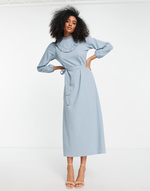 Trendyol large collar dress in blue | ASOS