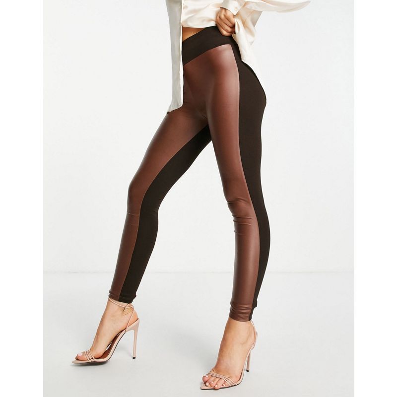 Pantaloni e leggings Leggings Trendyol - Leggings lucidi marroni
