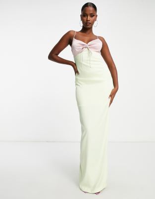 Trendyol maxi cami slip dress with contrast bust in cream - ASOS Price Checker