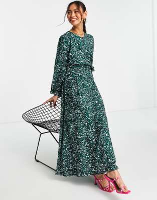 green black floral dress