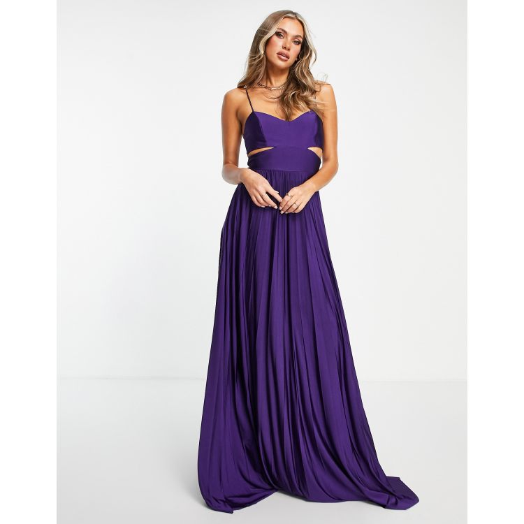 Glen Purple Strappy Deep V Backless Maxi Dress – Miss Circle