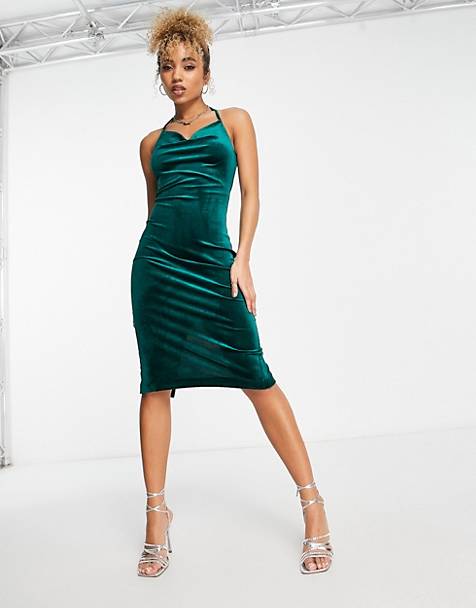 Trendyol Synthetik und kurze Kleider Damen Bekleidung Kleider Mini langärmliges minikleid in Grün 