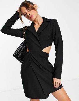 Trendyol Mini Blazer Dress With Cutout Detail In Black | ModeSens