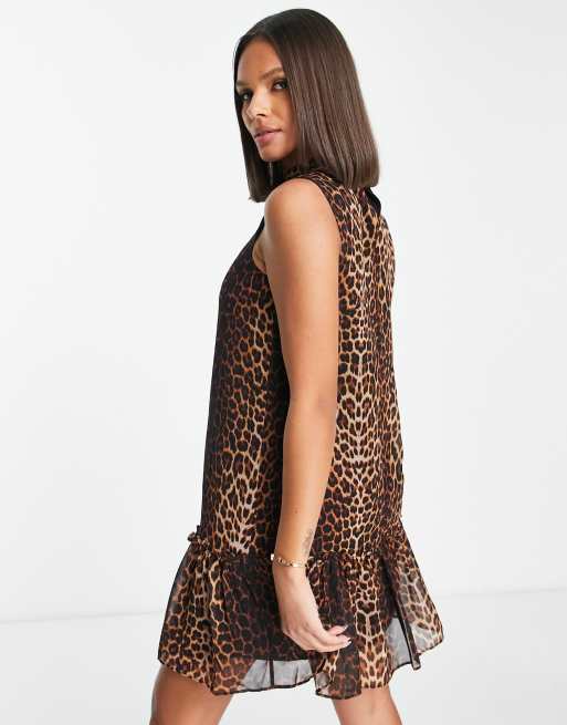 Leopard print peplum clearance dress