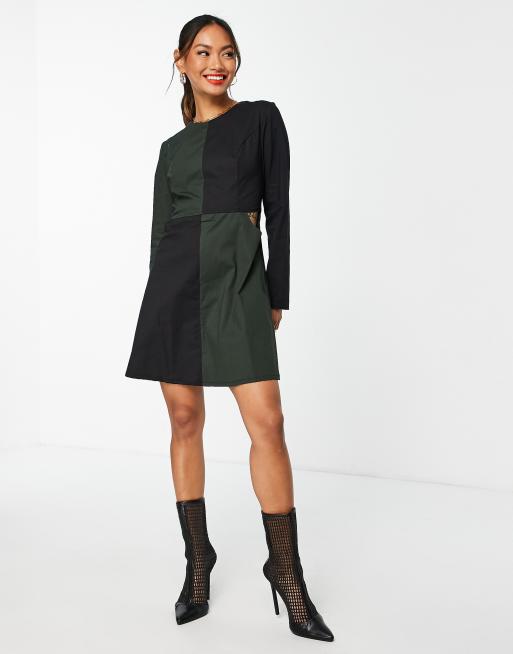 Trendyol – Minikleid im 60er-Stil mit Schachbrettmuster und Zierausschnitt an der Taille, 3 von 4