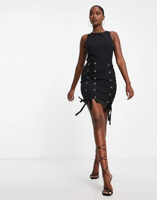 Trendyol - Mouwloze mini-jurk met veters in zwart