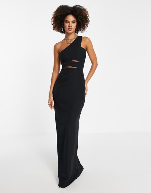 Trendyol one-shoulder cut-out maxi dress in black ASOS