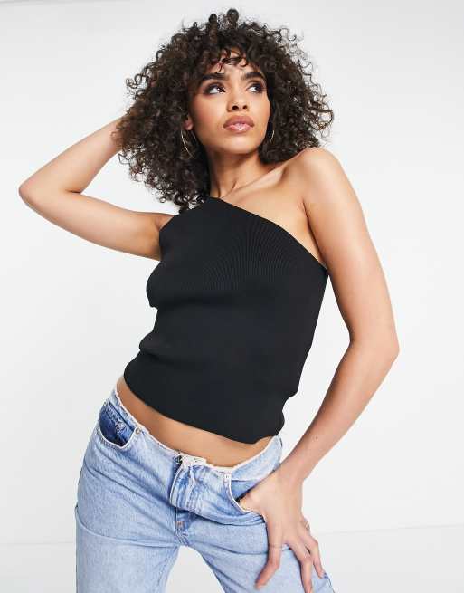 Buy Trendyol Trendyol One Shoulder Ribbed Sports Bra In Black