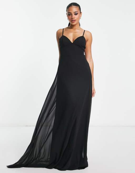 Trendyol – Overlay – Maxikleid in Schwarz