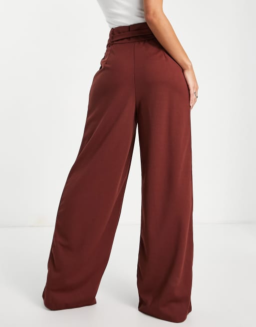 Trendyol - Pantalon droit ceinturé - Marron, 2 de 4
