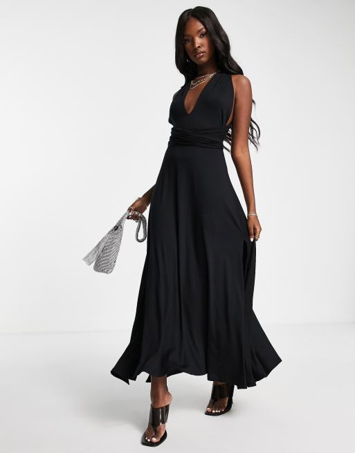 Trendyol - Robe longue dos nu à bretelles - Noir