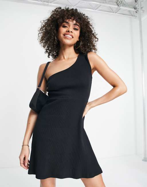 Trendyol - Sort a-formet minikjole med oneshoulder