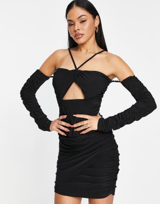 Trendyol - Sort minikjole med halterneck