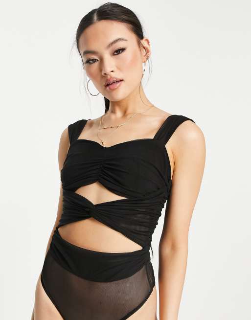 Trendyol strappy bodysuit in black