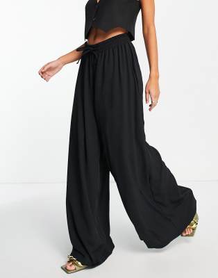 Trendyol super wide leg pants in black | ASOS