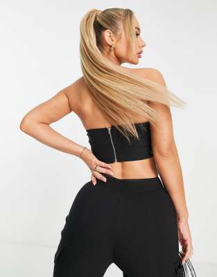 トップス Drape Asymmetry Tie Bustier How to cut a Bustier Asymmetric Corset pattern with front