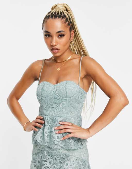 Sage green 2024 lace dress