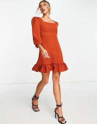 Vestito corto con volant Clearance