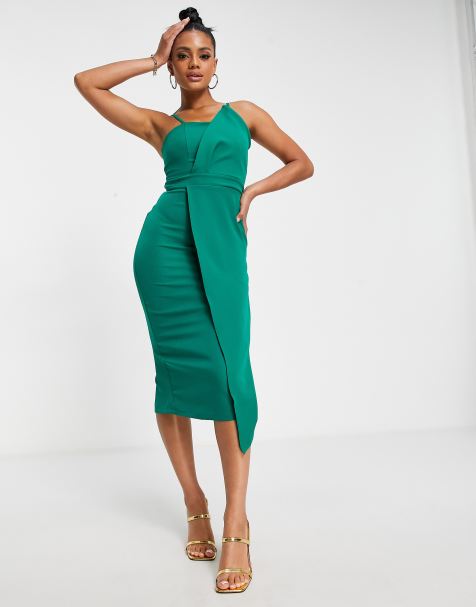 Trendyol - Vestito midi verde bottiglia con dettaglio sul bustino - view 1