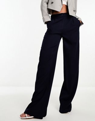 Trendyol wide leg trouser in navy - ASOS Price Checker