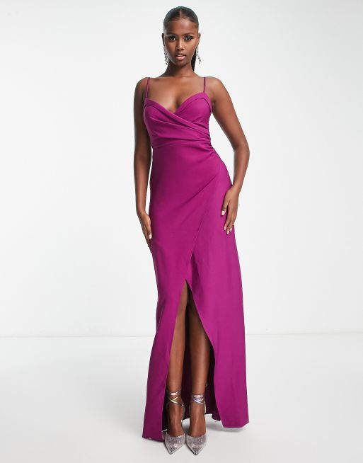 High slit wrap outlet dress