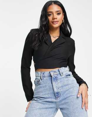 Shop TRENDYOL wrap jacket in black Online – Trendy & Affordable Fashion