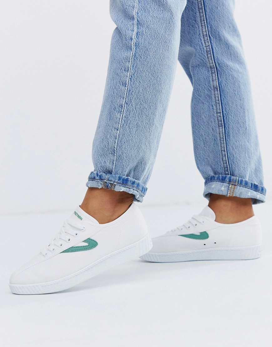 Tretorn lace up trainers white and green