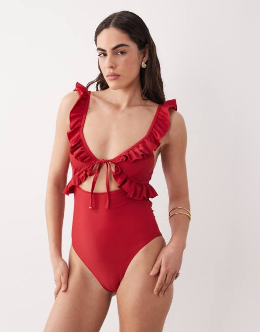 Trikini rojo con volantes de Miss Selfridge, 4 de 4
