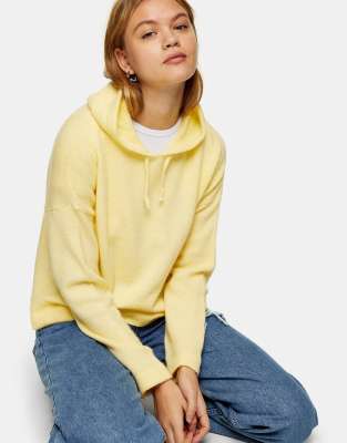 Худи и свитшоты Трикотажное худи лимонного цвета Topshop-Желтый