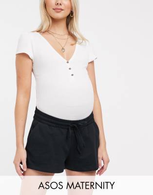 фото Трикотажные шорты из органического хлопка asos design maternity-черный asos maternity