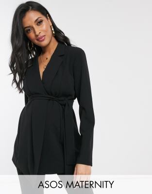 фото Трикотажный блейзер с запахом asos design maternity-черный asos maternity