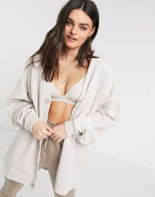 фото Трикотажный кардиган в стиле oversized asos 4505-кремовый