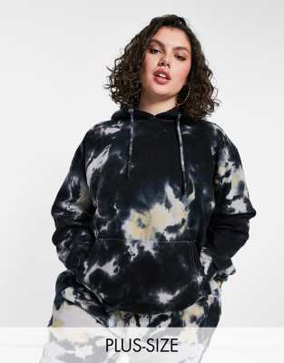 фото Трикотажный oversized-худи с принтом тай-дай от комплекта public desire curve-многоцветный