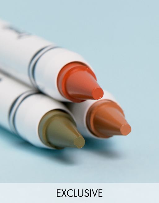 Trío de pinturas de colores Safari de Crayola - Lápices para labios, mejillas y rostro