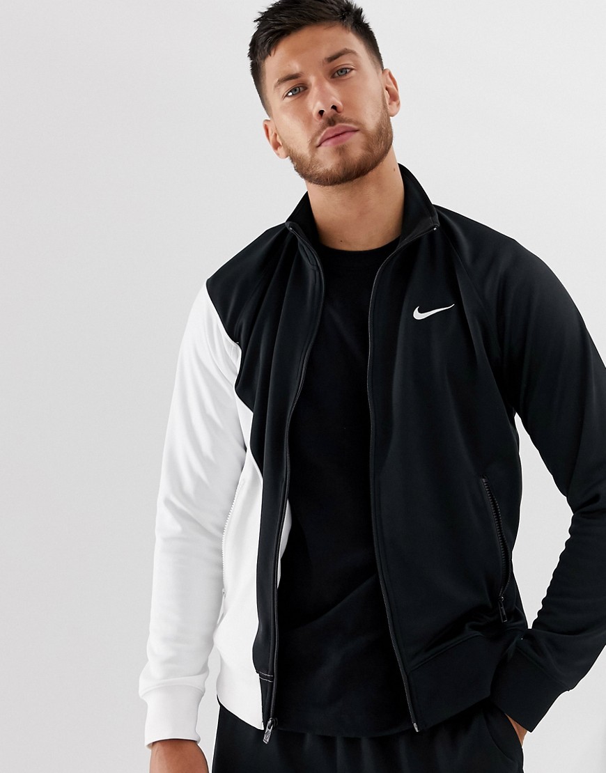Træningsjakke med kontrast og logo fra Nike-Sort