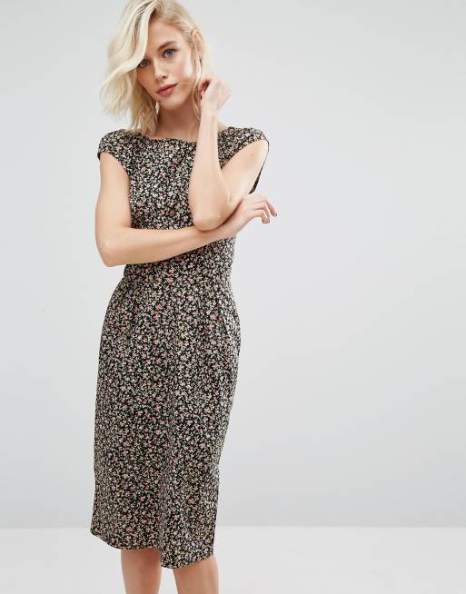 Trollied Dolly Chic V Back Floral Print Dress | ASOS