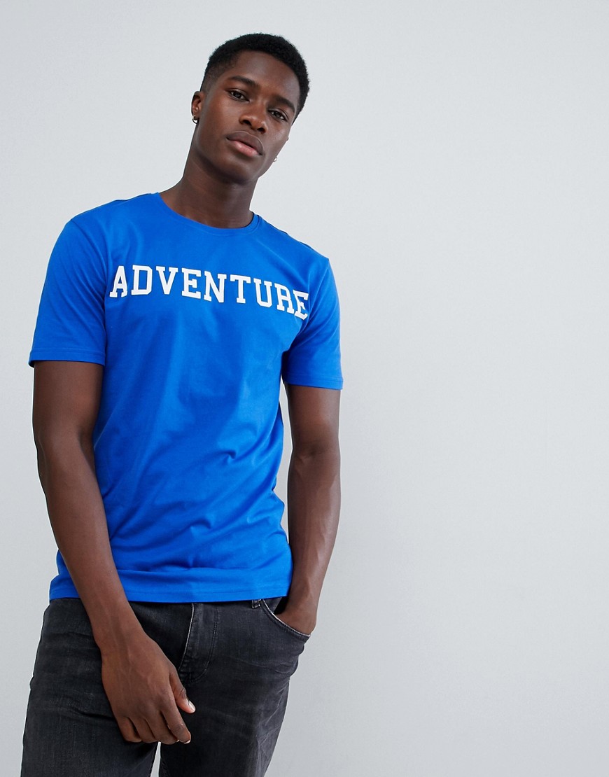 Troy – T-shirt med Adventure-logga-Blå